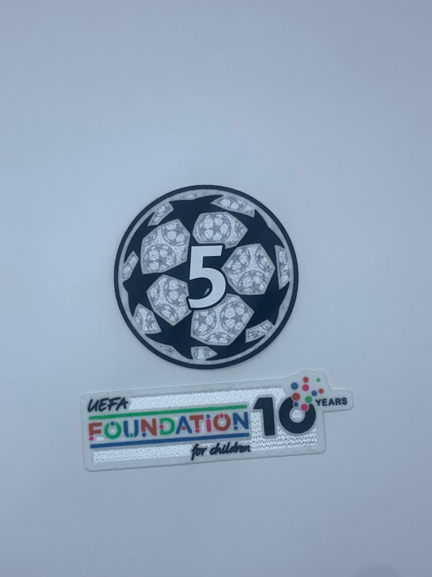 25-26 UCL Starball 5 Times Winner + 10th Anniversary UEFA Foundation Patch Set
