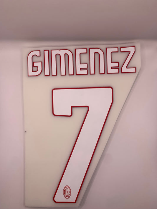 Gimenez 7 (Official Printing) - 25-26 AC Milan Home