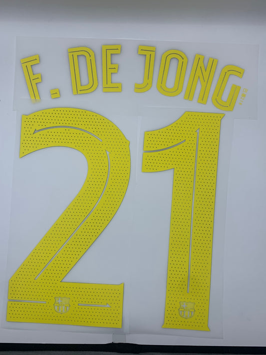 F. De Jong 21 (Cup Style Printing) - 25-26 Barcelona Home