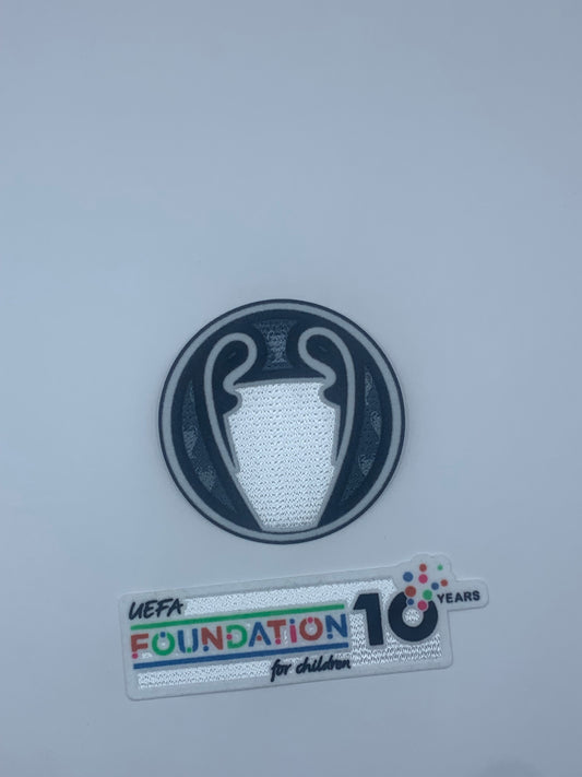 25-26 UCL Titleholder Trophy + 10th Anniversary UEFA Foundation Patch Set (PSG)
